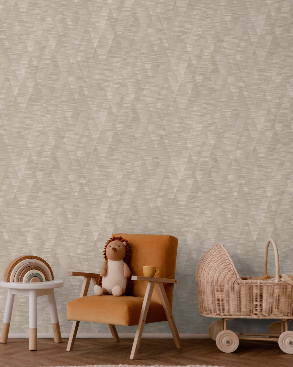 Brown - Taupe Geometric Weave Wallpaper R10615