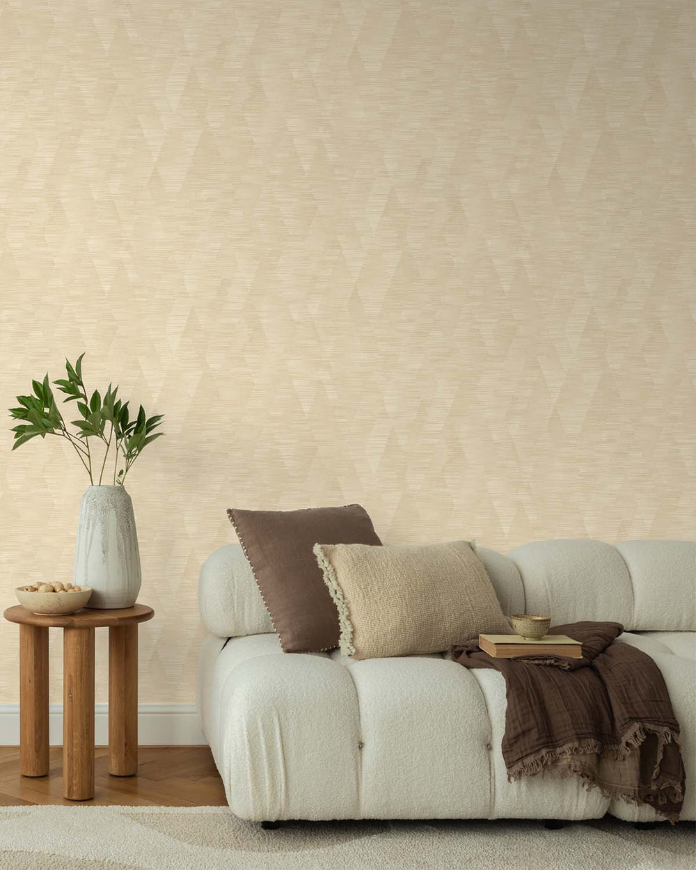 Beige - Taupe Geometric Weave Wallpaper R10616