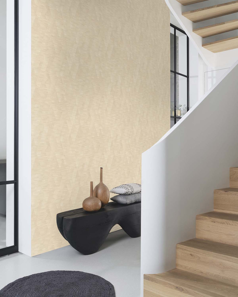 Beige - Taupe Geometric Weave Wallpaper R10616