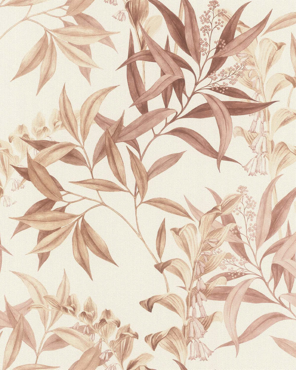 Brown - Taupe Floral Bamboo Wallpaper R10617
