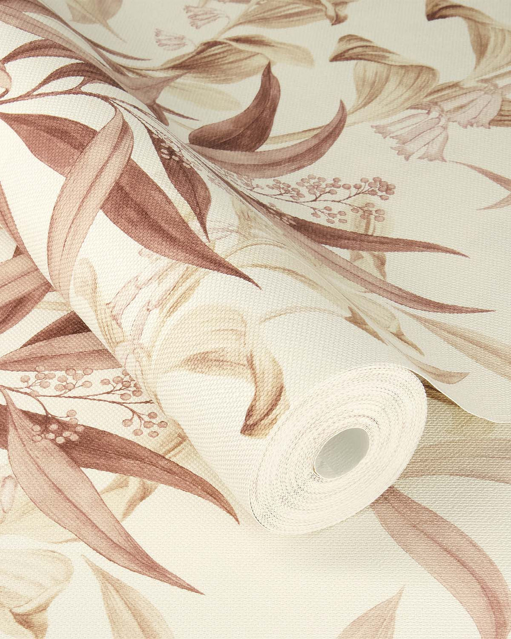 Brown - Taupe Floral Bamboo Wallpaper R10617