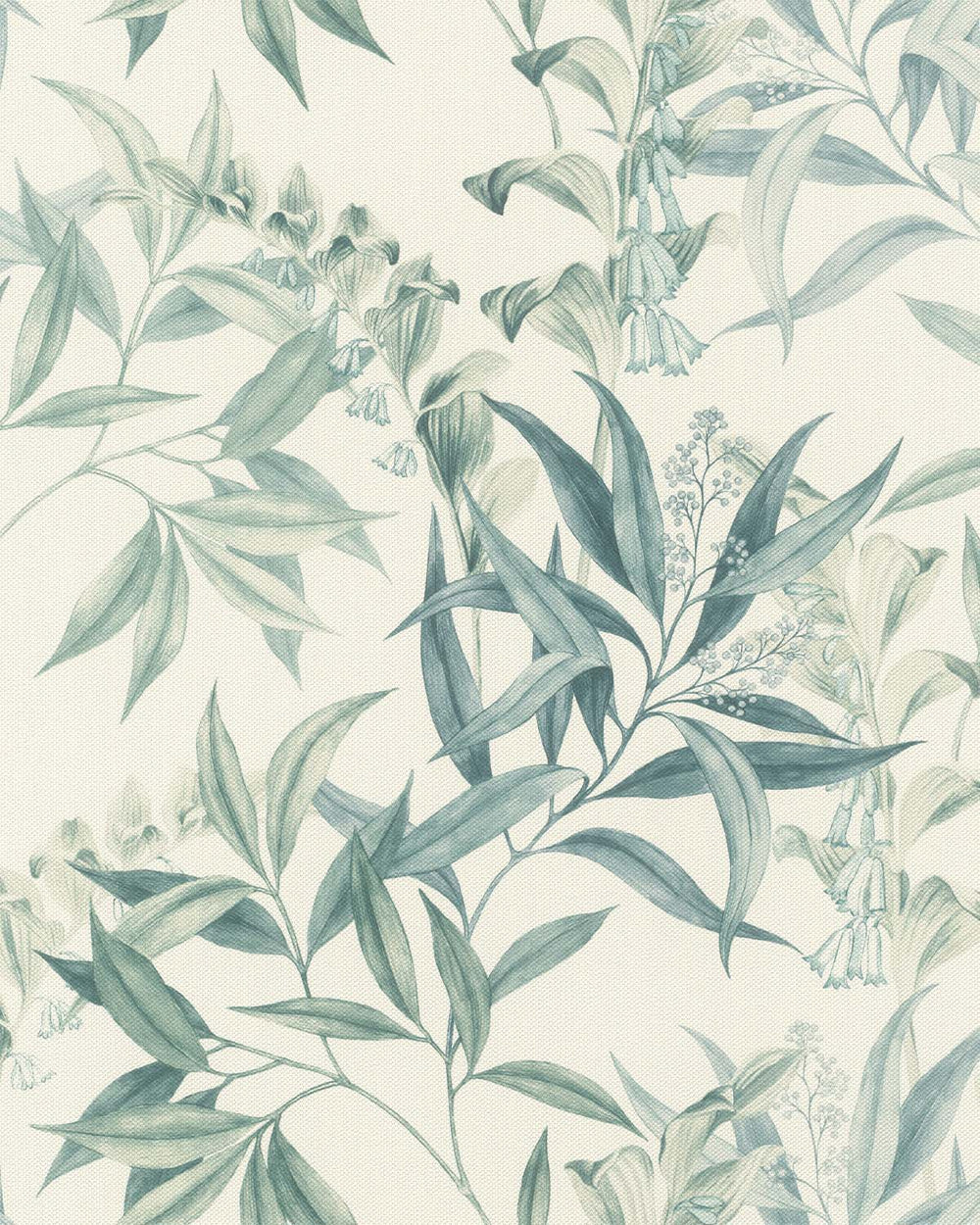 Green - Taupe Floral Bamboo Wallpaper R10619