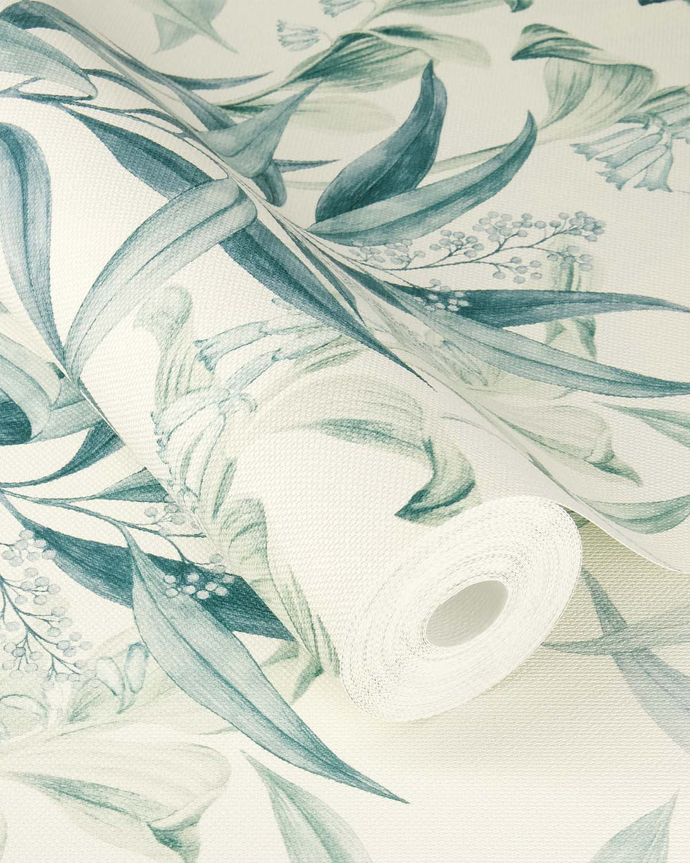 Green - Taupe Floral Bamboo Wallpaper R10619