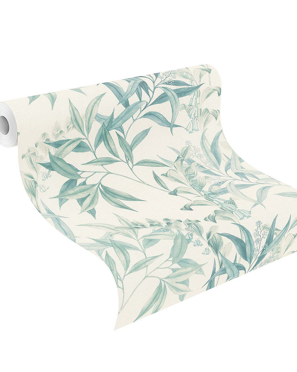 Green - Taupe Floral Bamboo Wallpaper R10619