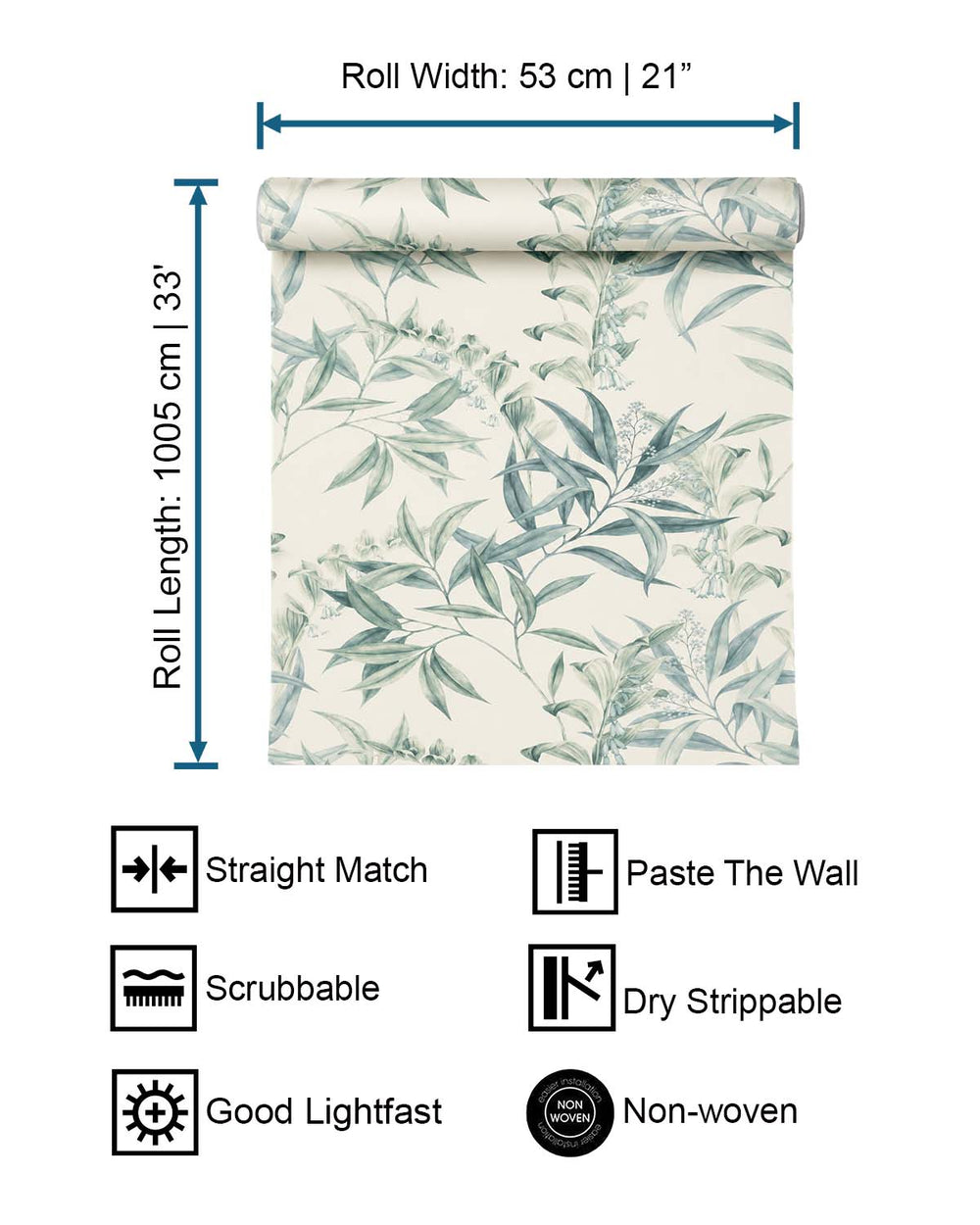 Green - Taupe Floral Bamboo Wallpaper R10619