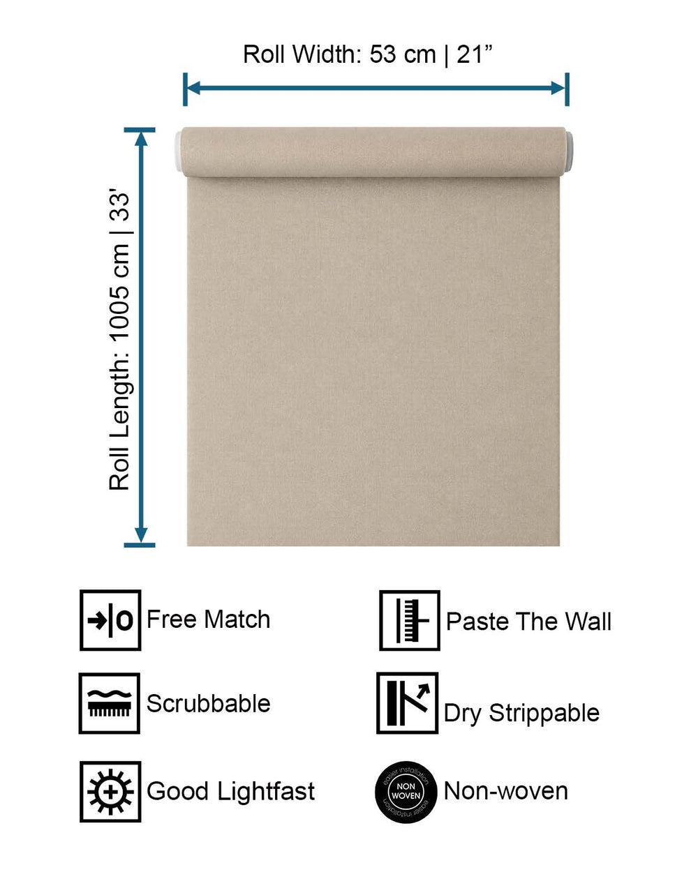 British Khaki Faux Textile Wallpaper R10620