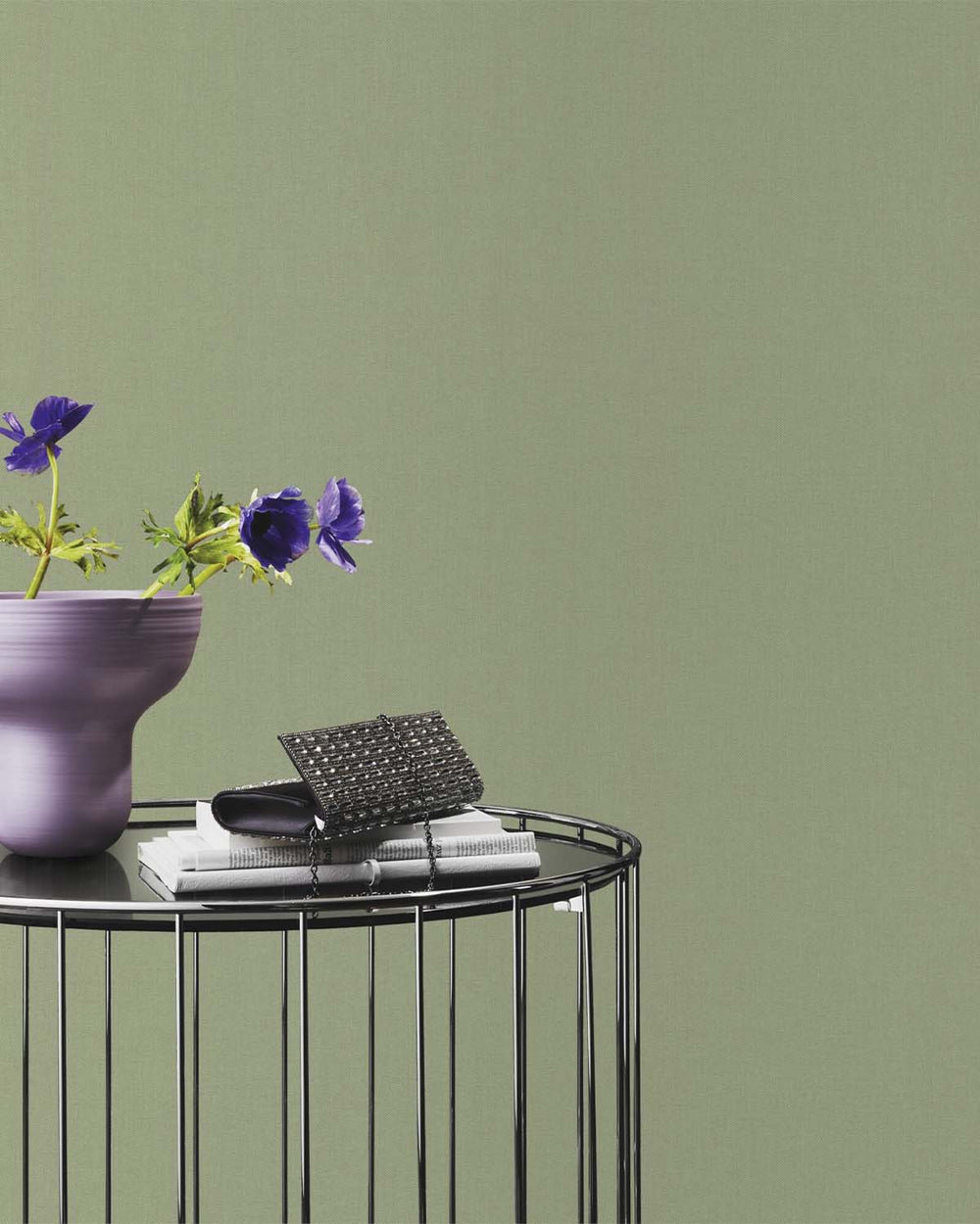 Sage Faux Textile Wallpaper R10621