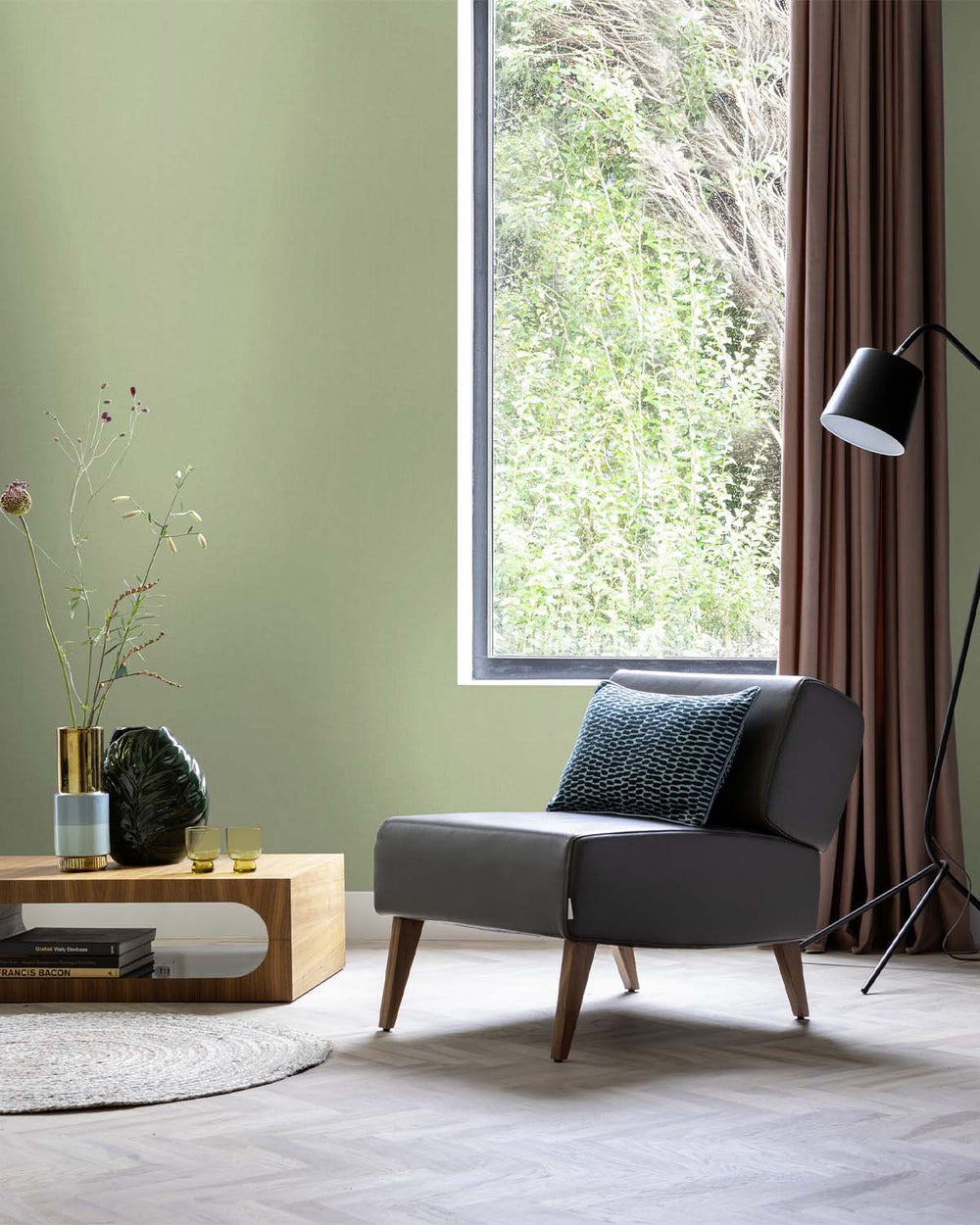 Sage Faux Textile Wallpaper R10621