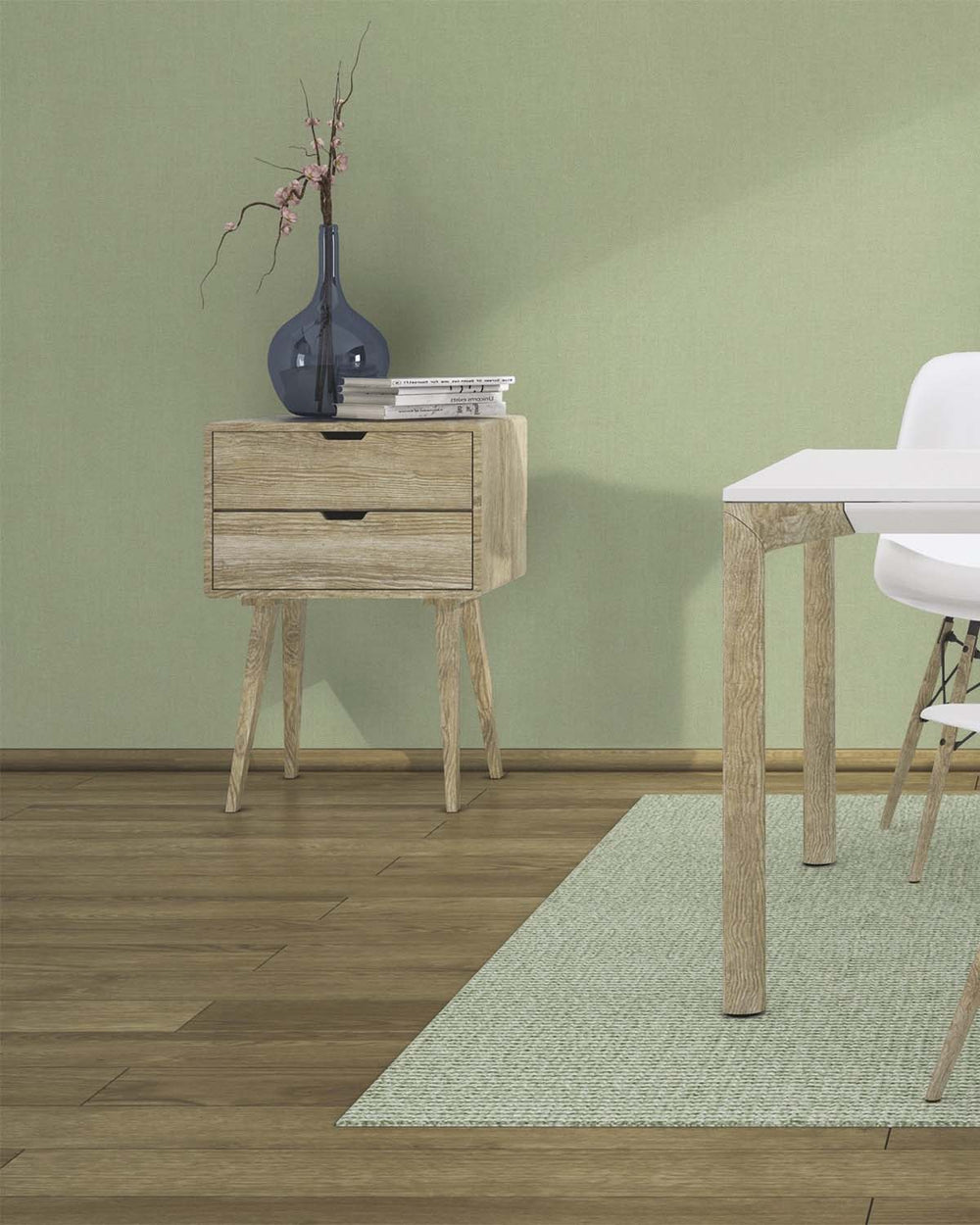 Sage Faux Textile Wallpaper R10621