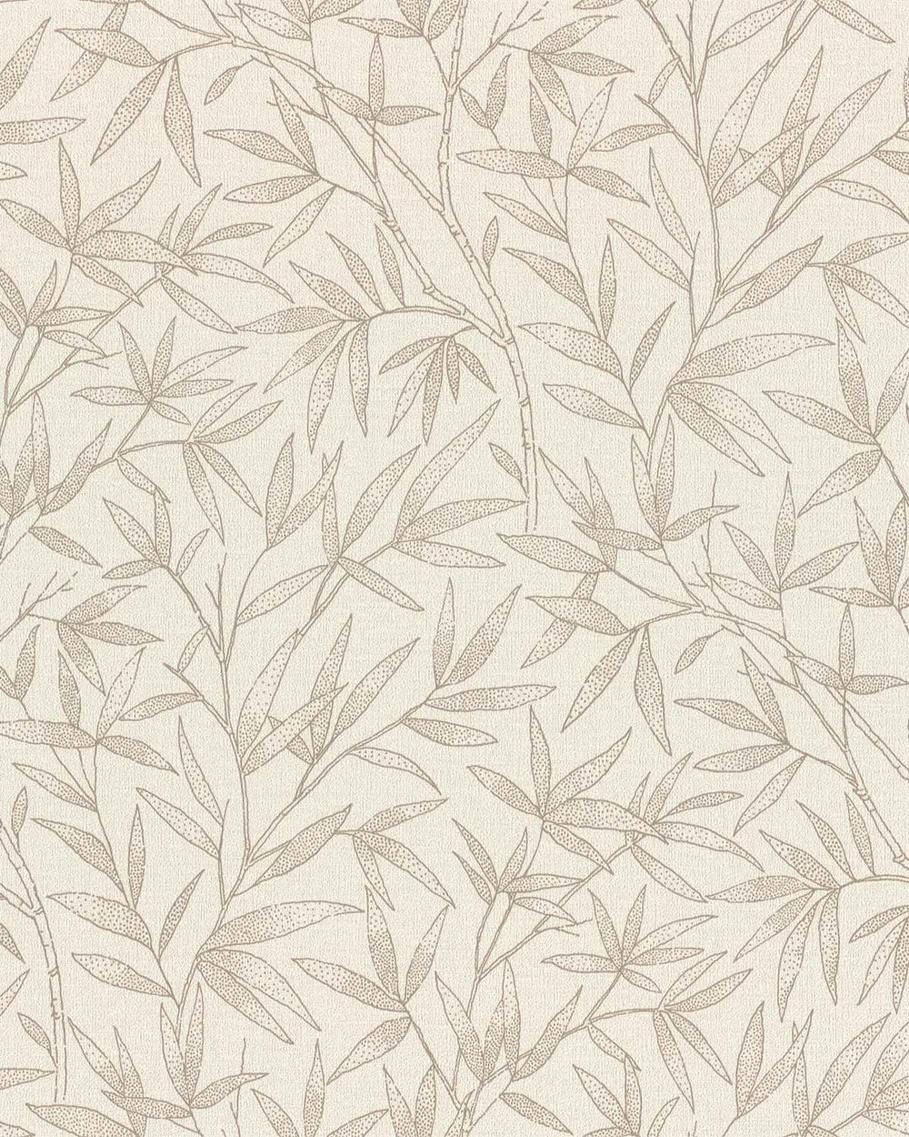 Brown - Greige Allover Bamboo Leaves Wallpaper R10626