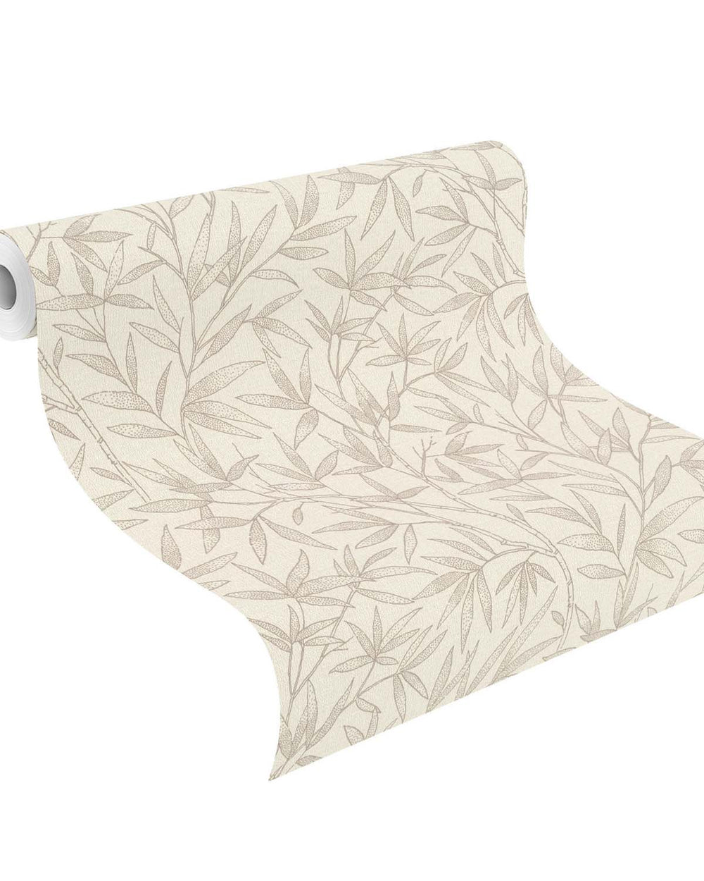 Brown - Greige Allover Bamboo Leaves Wallpaper R10626