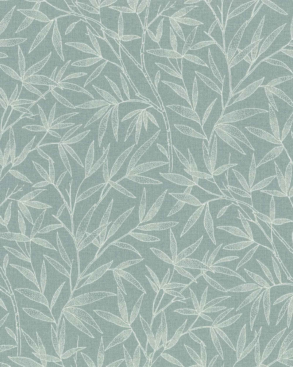 Blue- Green Allover Bamboo Leaves Wallpaper R10627