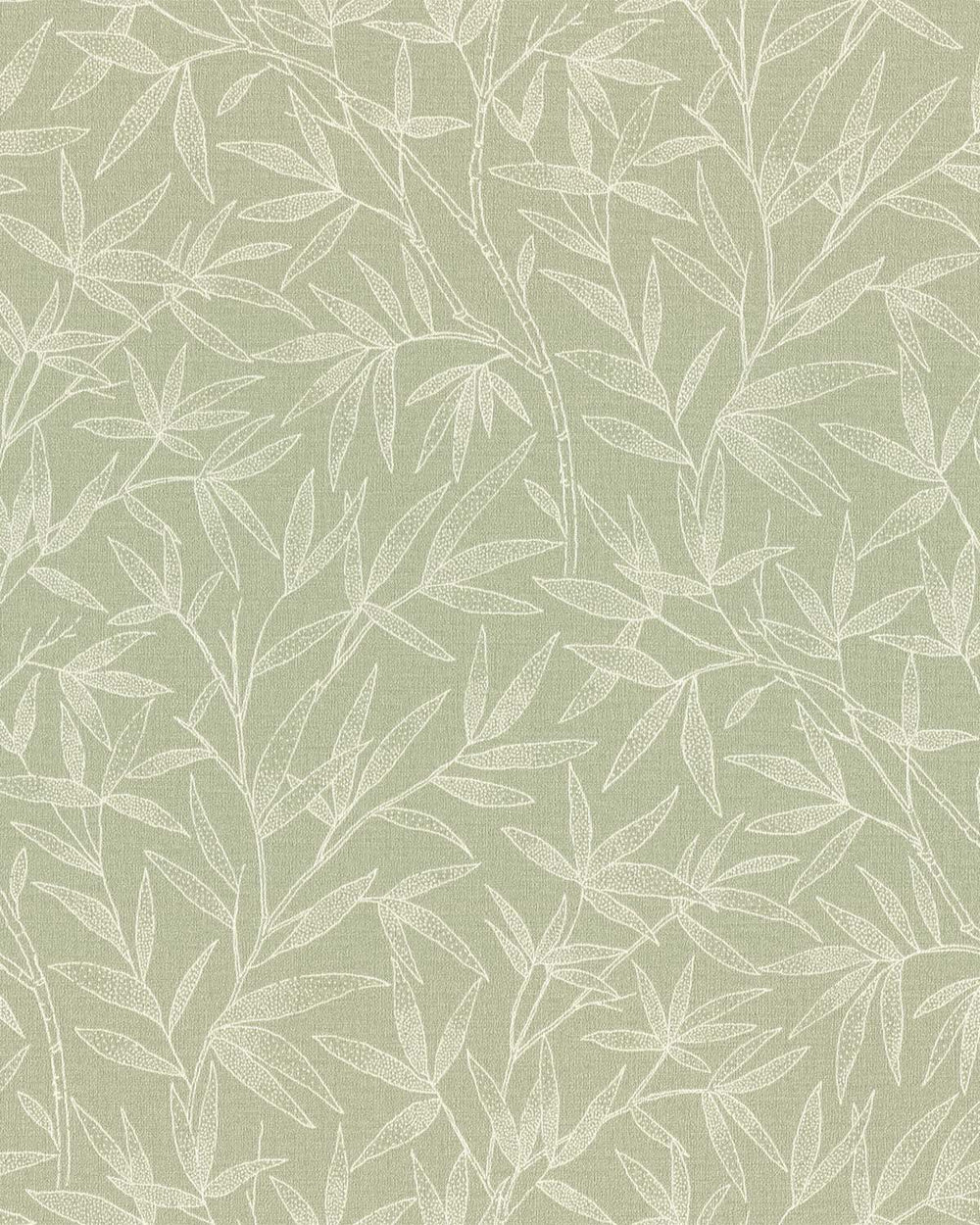 Green - Greige Allover Bamboo Leaves Wallpaper R10628