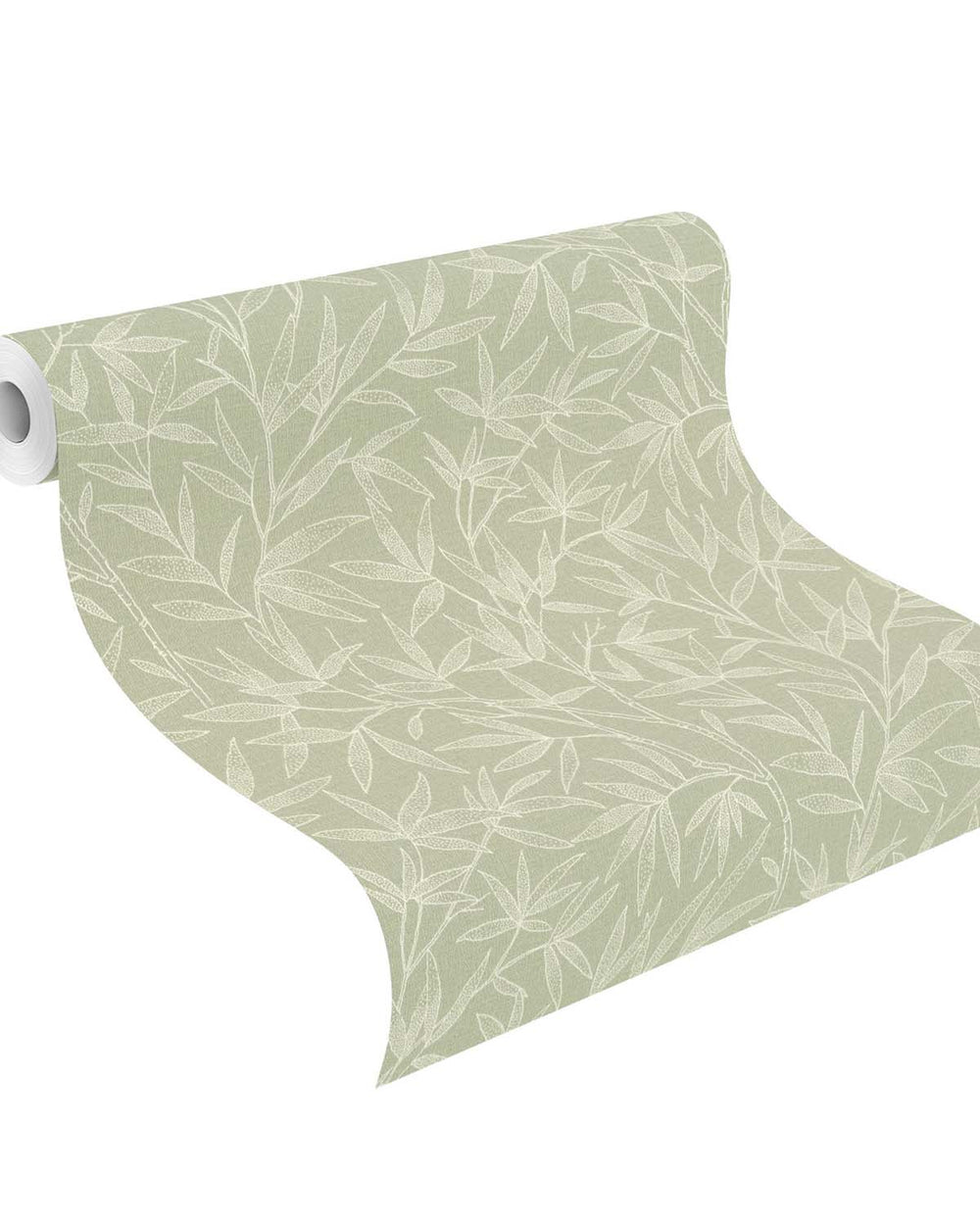 Green - Greige Allover Bamboo Leaves Wallpaper R10628