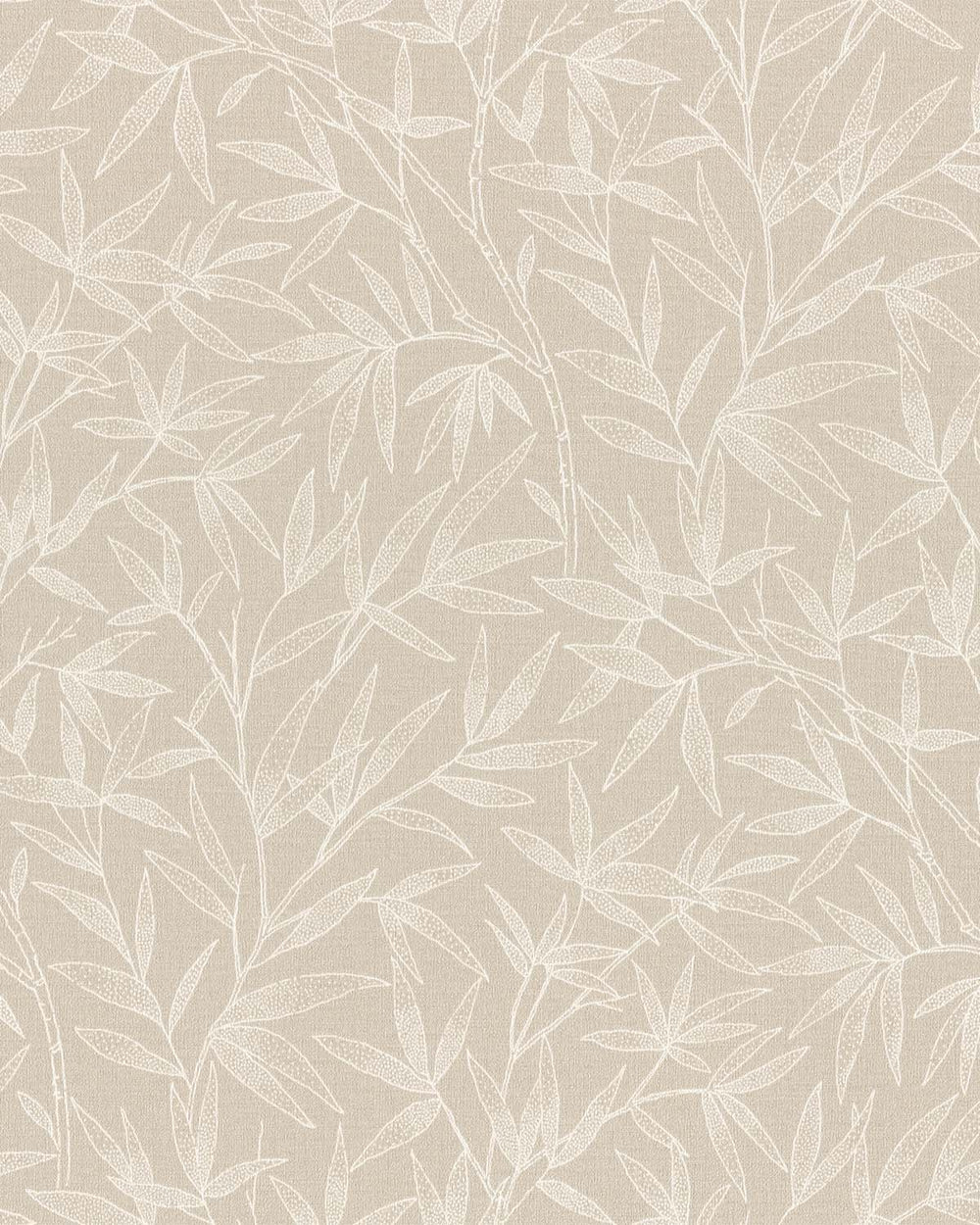 Beige - Greige Allover Bamboo Leaves Wallpaper R10629