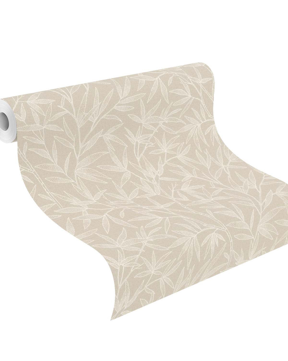 Beige - Greige Allover Bamboo Leaves Wallpaper R10629