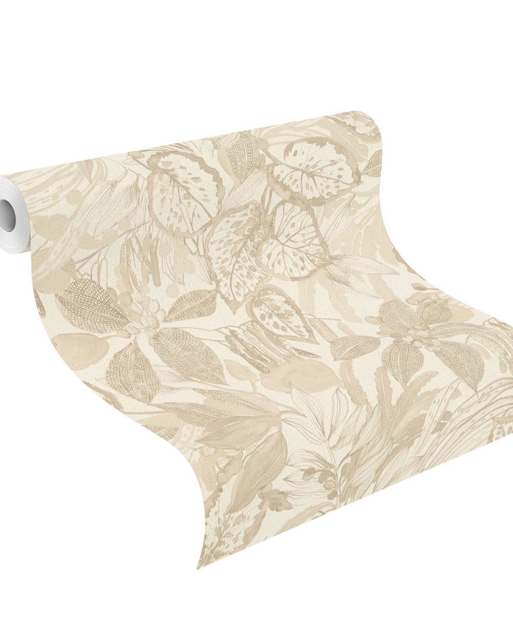 Khaki Hand-Drawn Leaf Wallpaper R10630