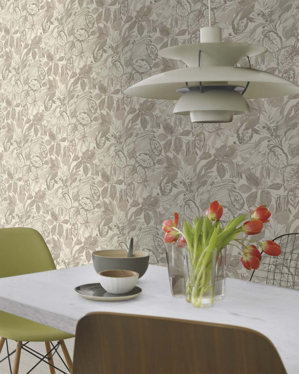 Stonegate Hand-Drawn Leaf Wallpaper R10631