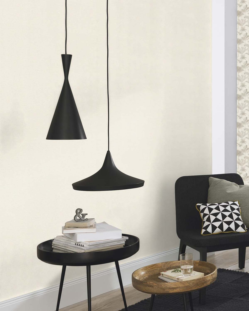 Offwhite Faux Linen Print Wallpaper R10633