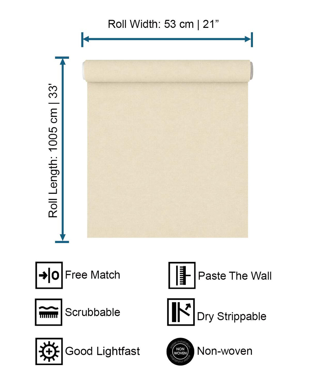 Heavy Cream Faux Linen Print Wallpaper R10634