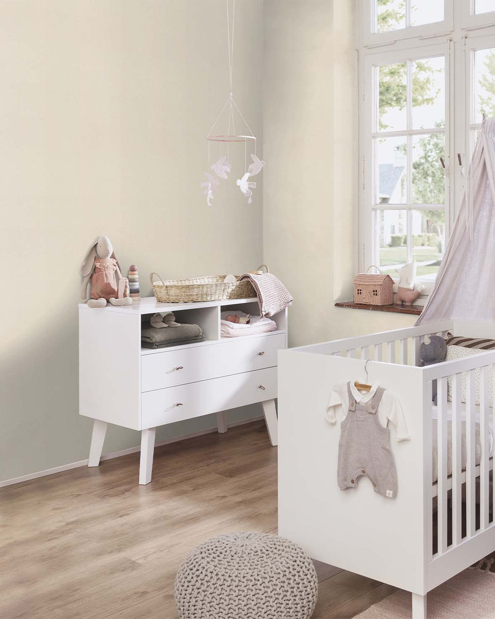 Light Gray Faux Linen Print Wallpaper R10635