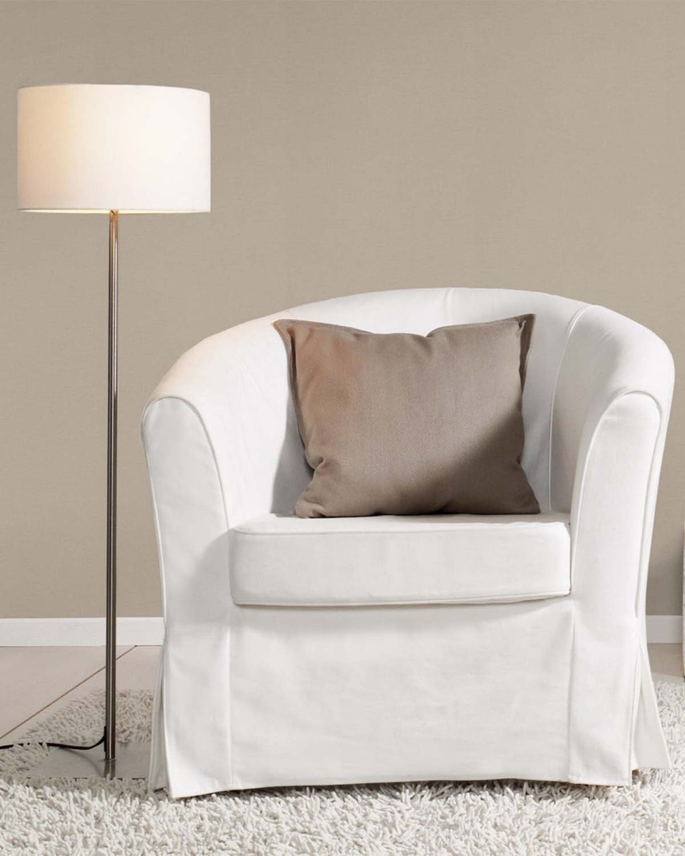 Dark beige Faux Linen Print Wallpaper R10637