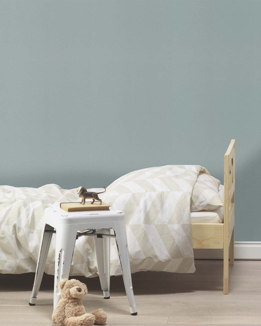 Silver Blue Faux Linen Print Wallpaper R10638