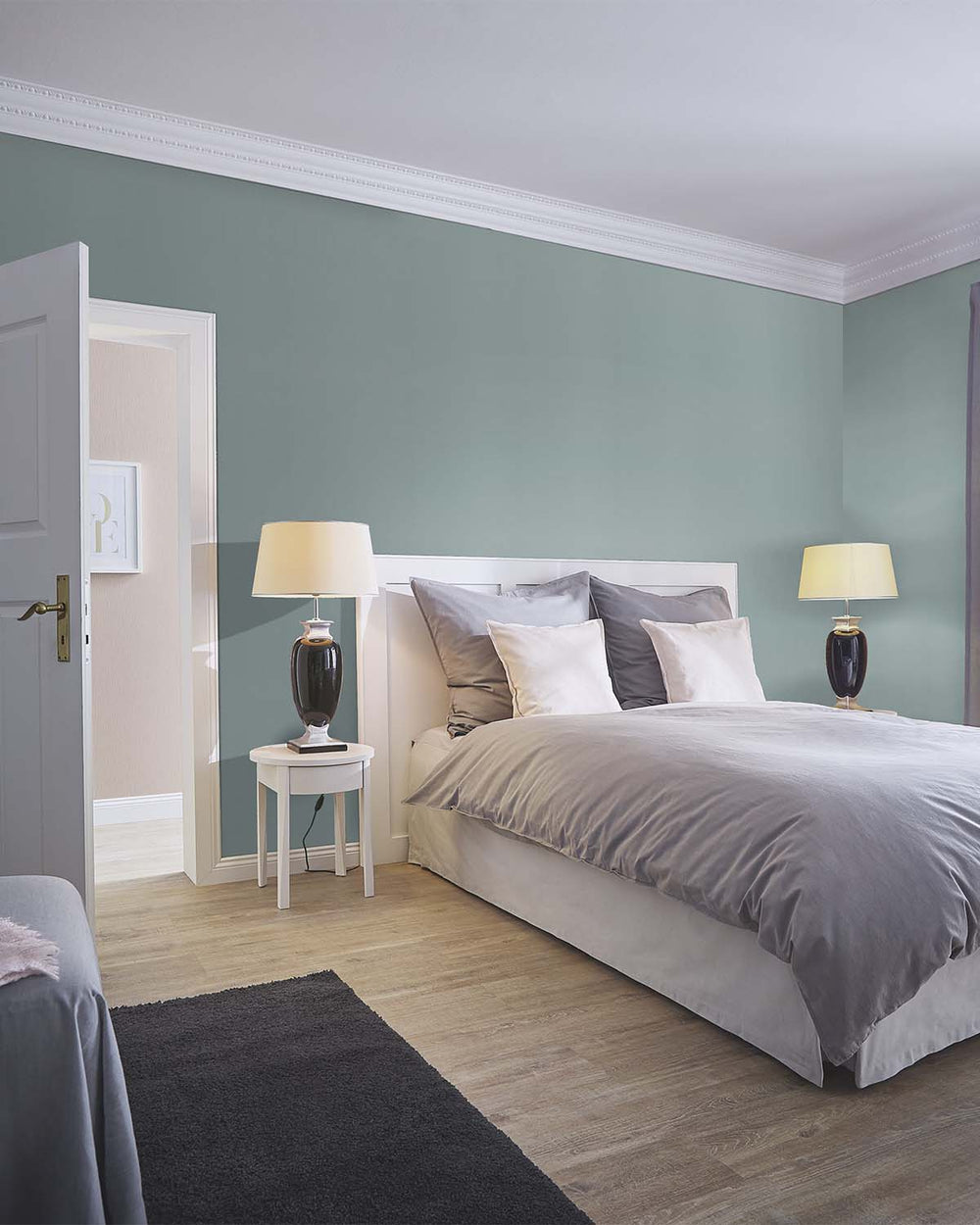 Silver Blue Faux Linen Print Wallpaper R10638