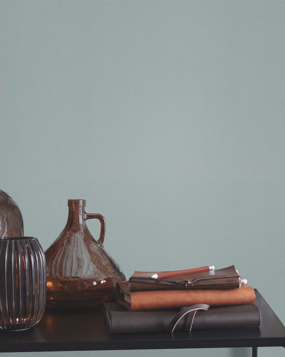 Silver Blue Faux Linen Print Wallpaper R10638