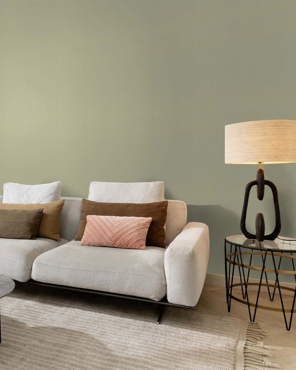 Cargo Green Faux Linen Print Wallpaper R10639