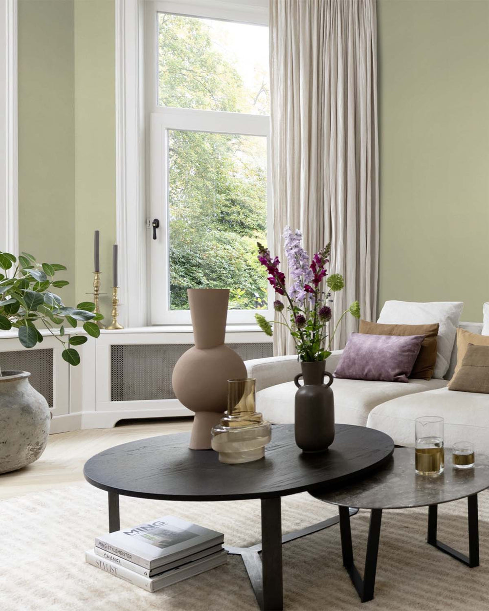 Cargo Green Faux Linen Print Wallpaper R10639