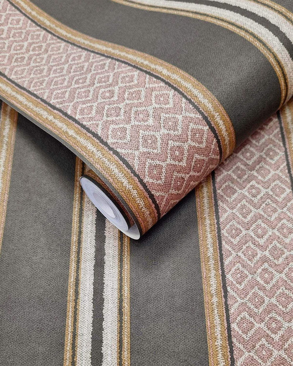 Charcoal Handloomed Stripes Wallpaper R10647