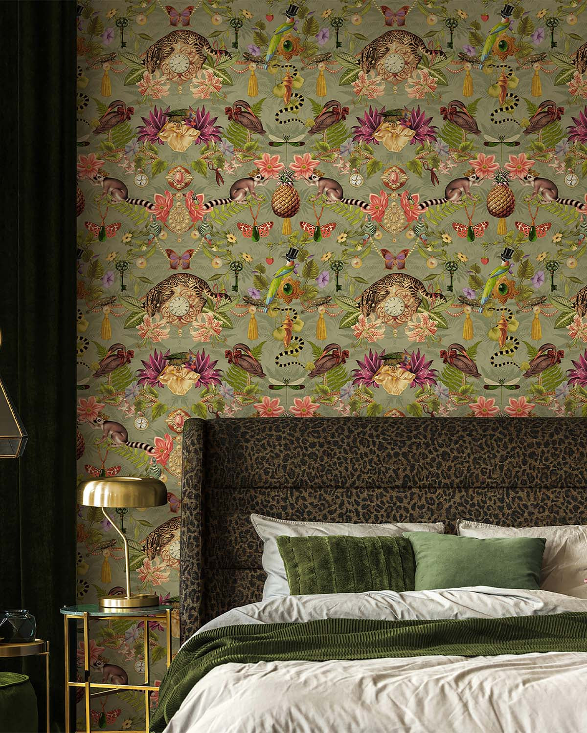 Sage Tropical Jungle Symmetry Wallpaper R10650