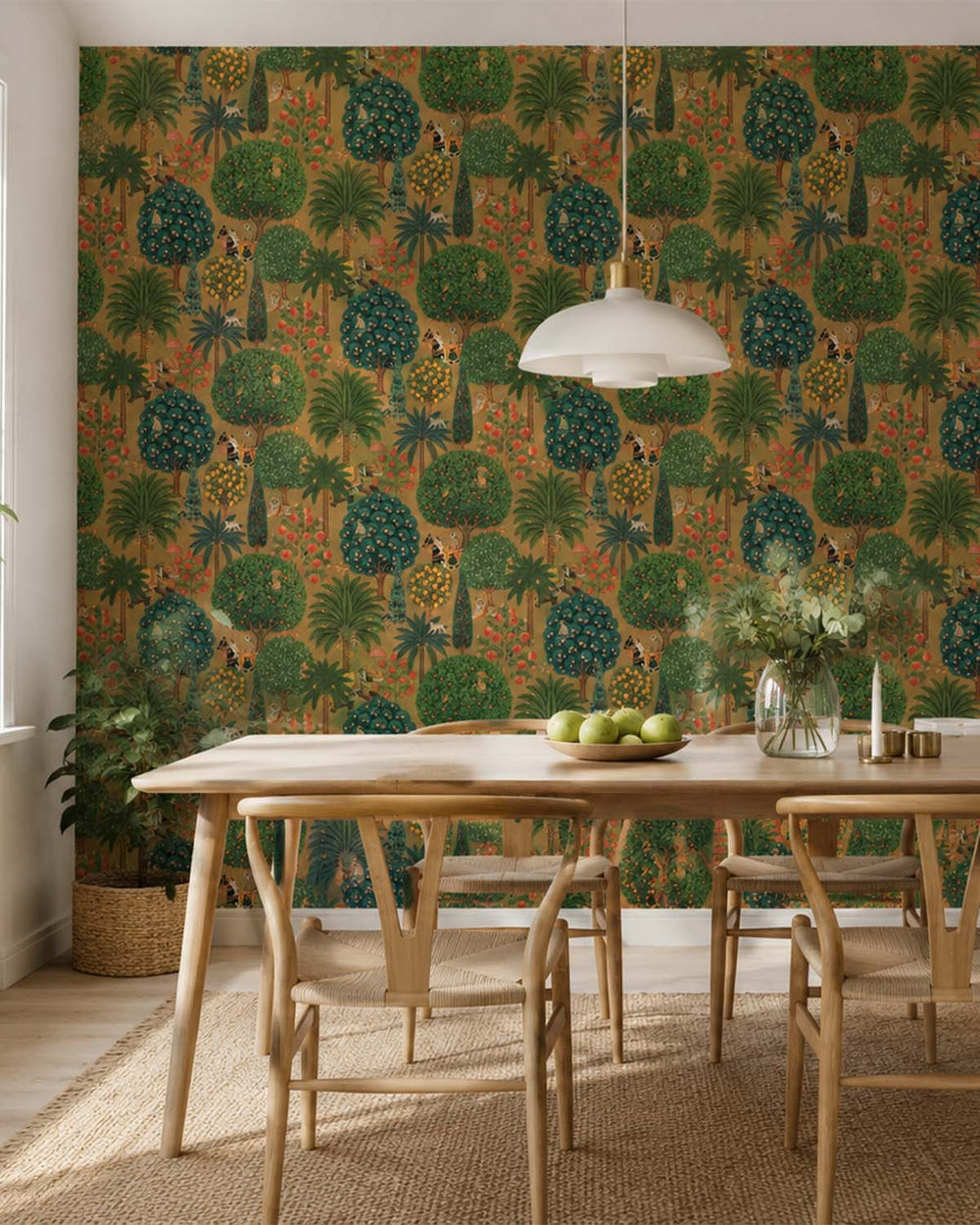 Antique Gold Lush Tropical Forest Wallpaper R10654
