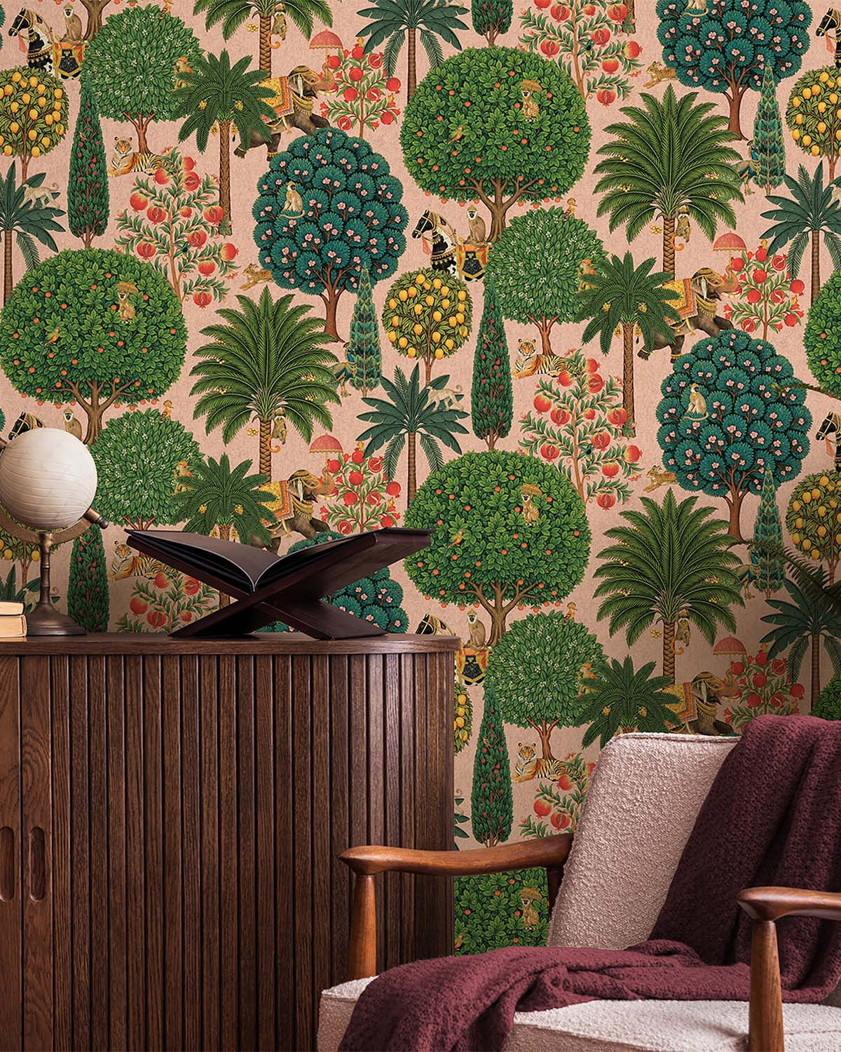 Blush Lush Tropical Forest Wallpaper R10657