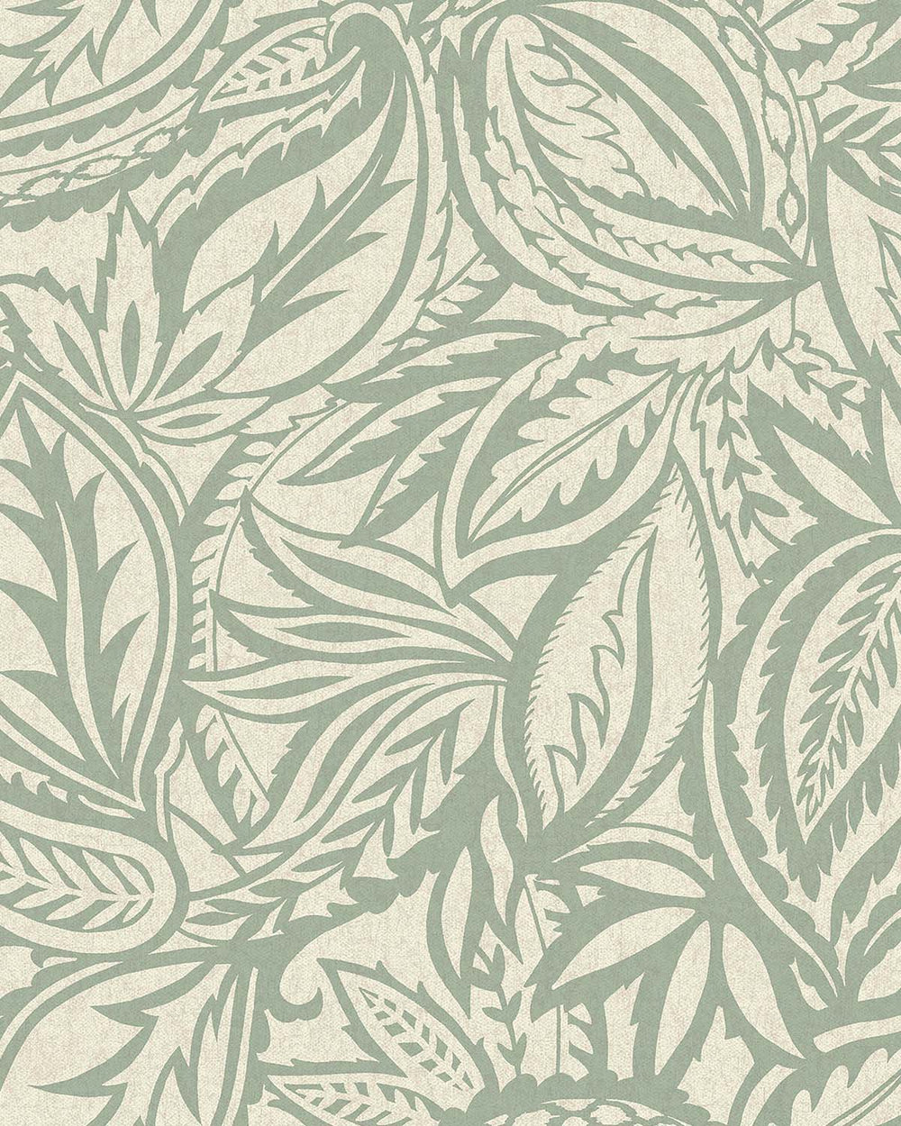 Light Teal Paisley Leaves Wallpaper R10665