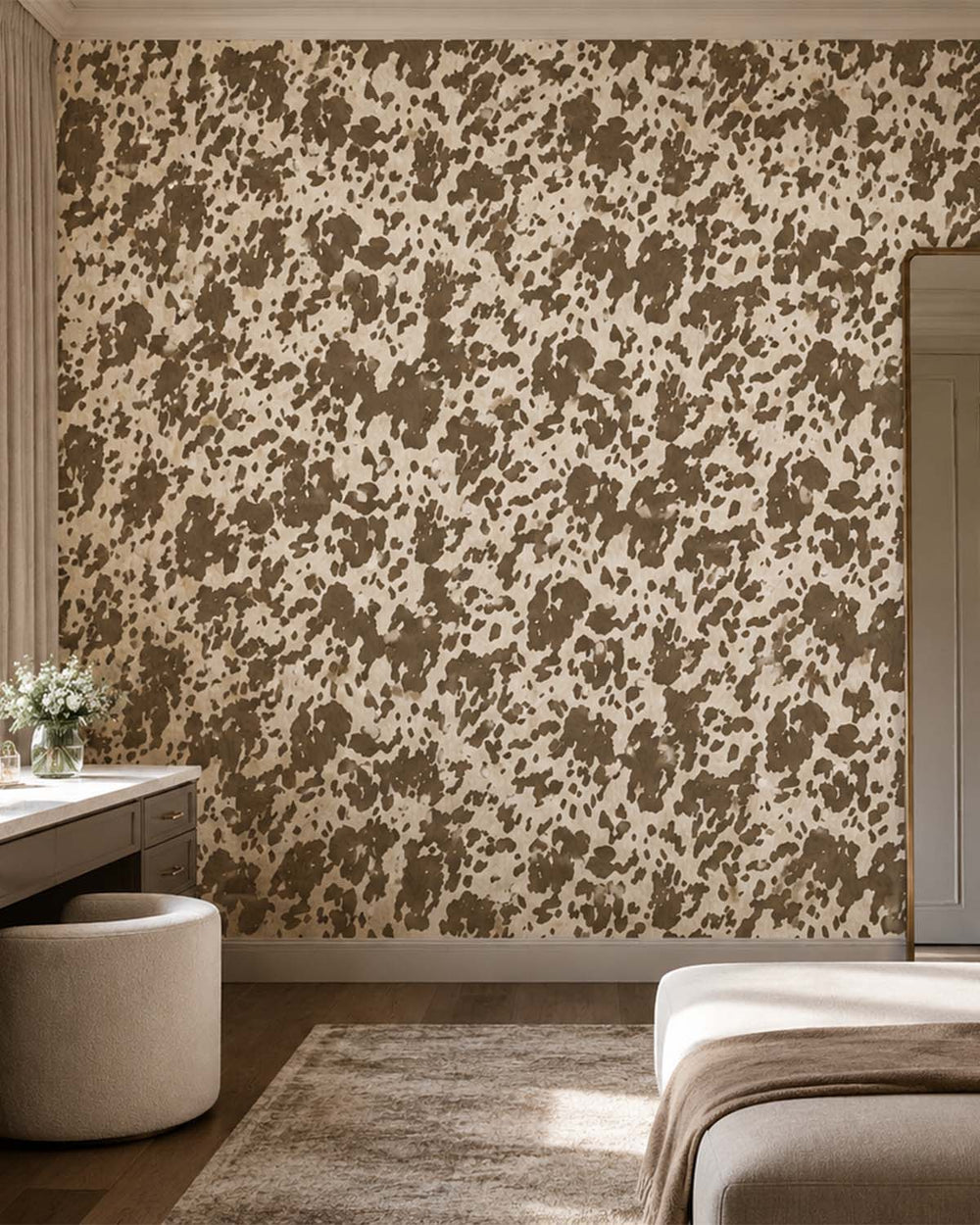 Cocoa Bovine Fur Wallpaper R10669
