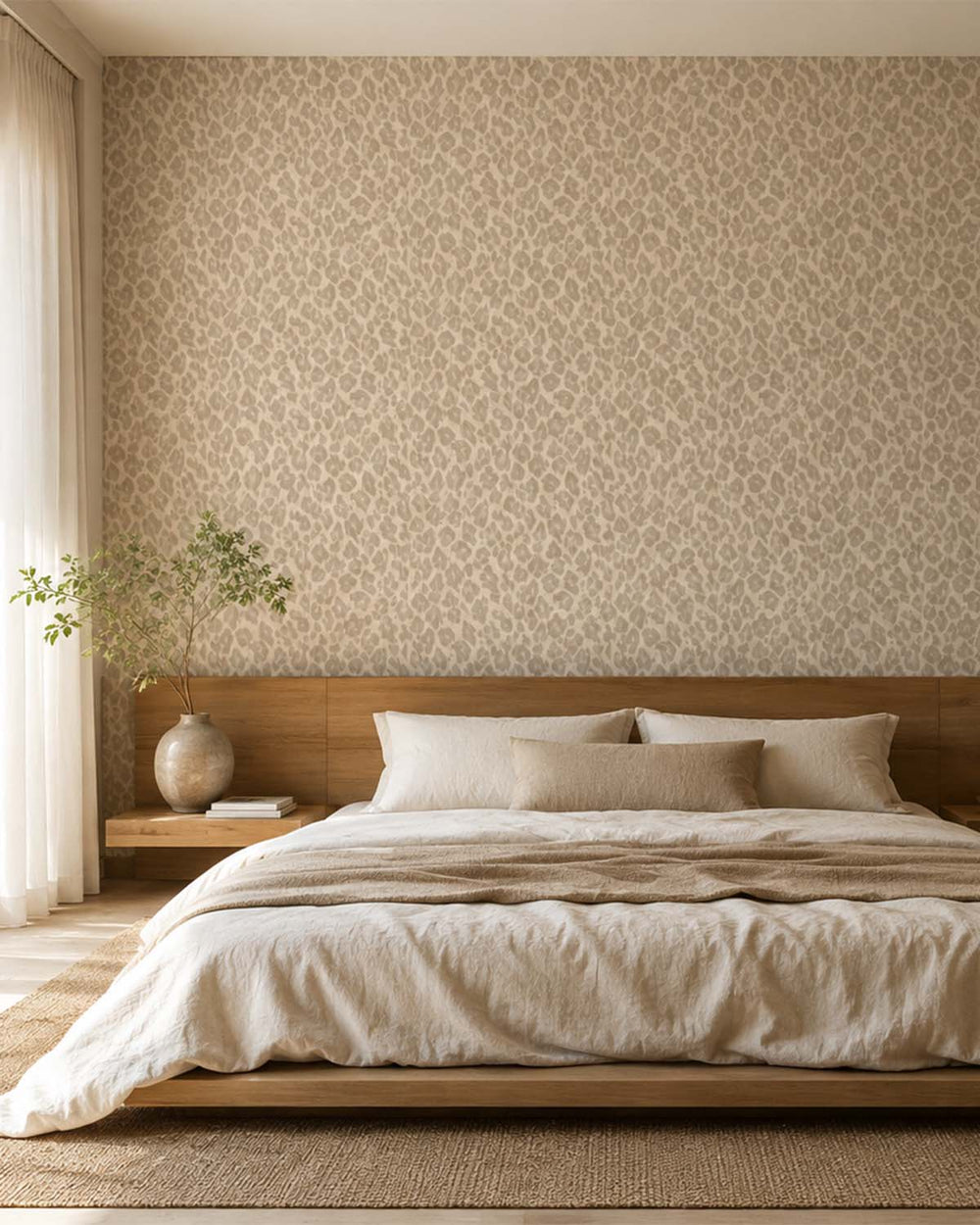 Champagne Classic Leopard Print Wallpaper R10671