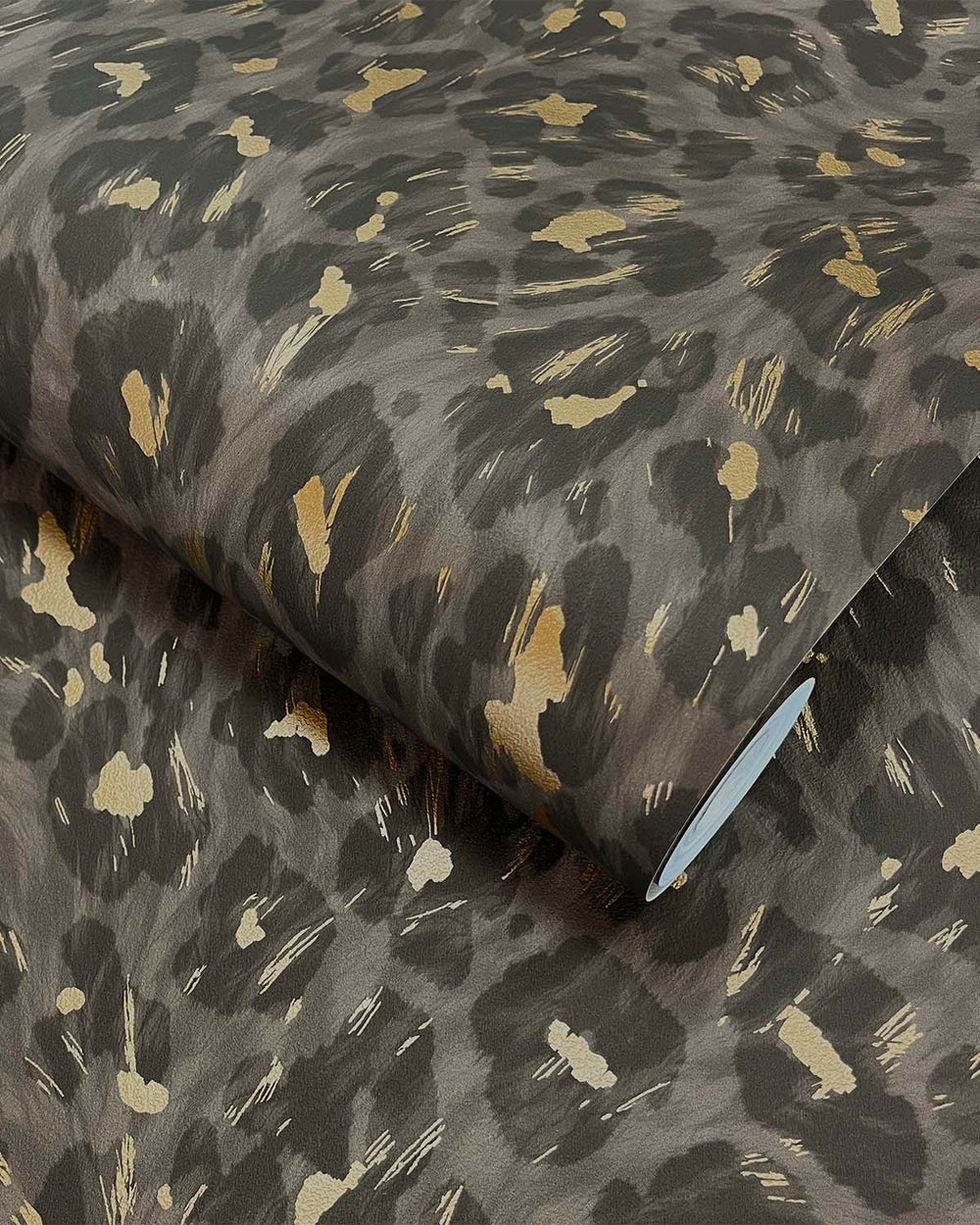 Charcoal Classic Leopard Print Wallpaper R10672