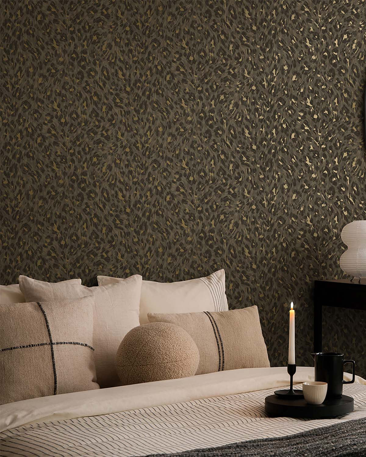 Charcoal Classic Leopard Print Wallpaper R10672