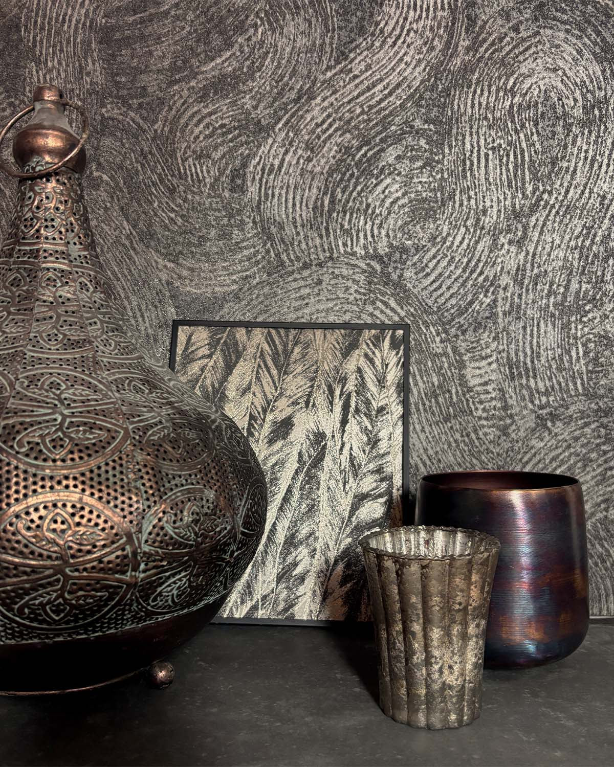 Charcoal Swirling Ocean Currents Wallpaper R10682