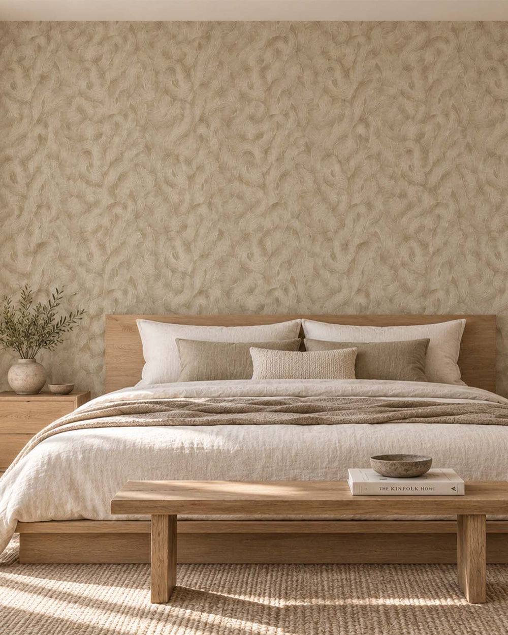 Cream Swirling Ocean Currents Wallpaper R10684