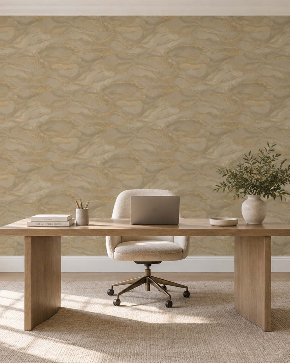 Cream Flowing Abstract River Wallpaper R10686