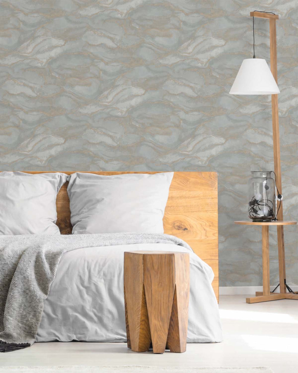 Blue Grey Flowing Abstract River Wallpaper R10687