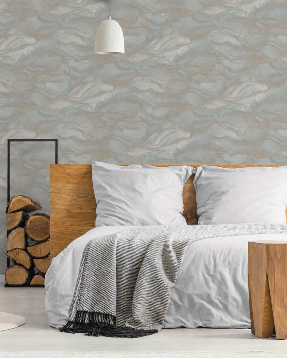 Blue Grey Flowing Abstract River Wallpaper R10687