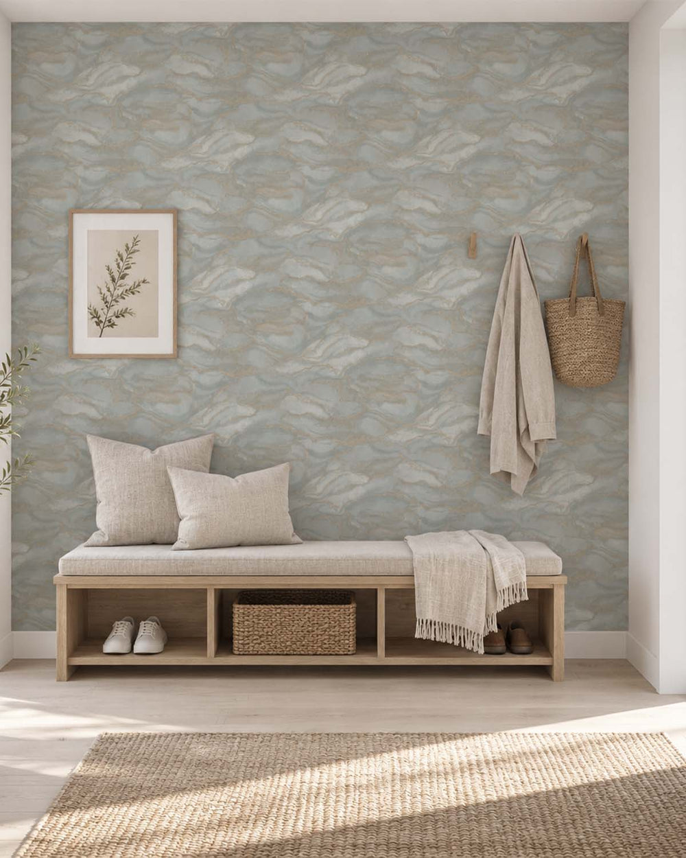 Blue Grey Flowing Abstract River Wallpaper R10687