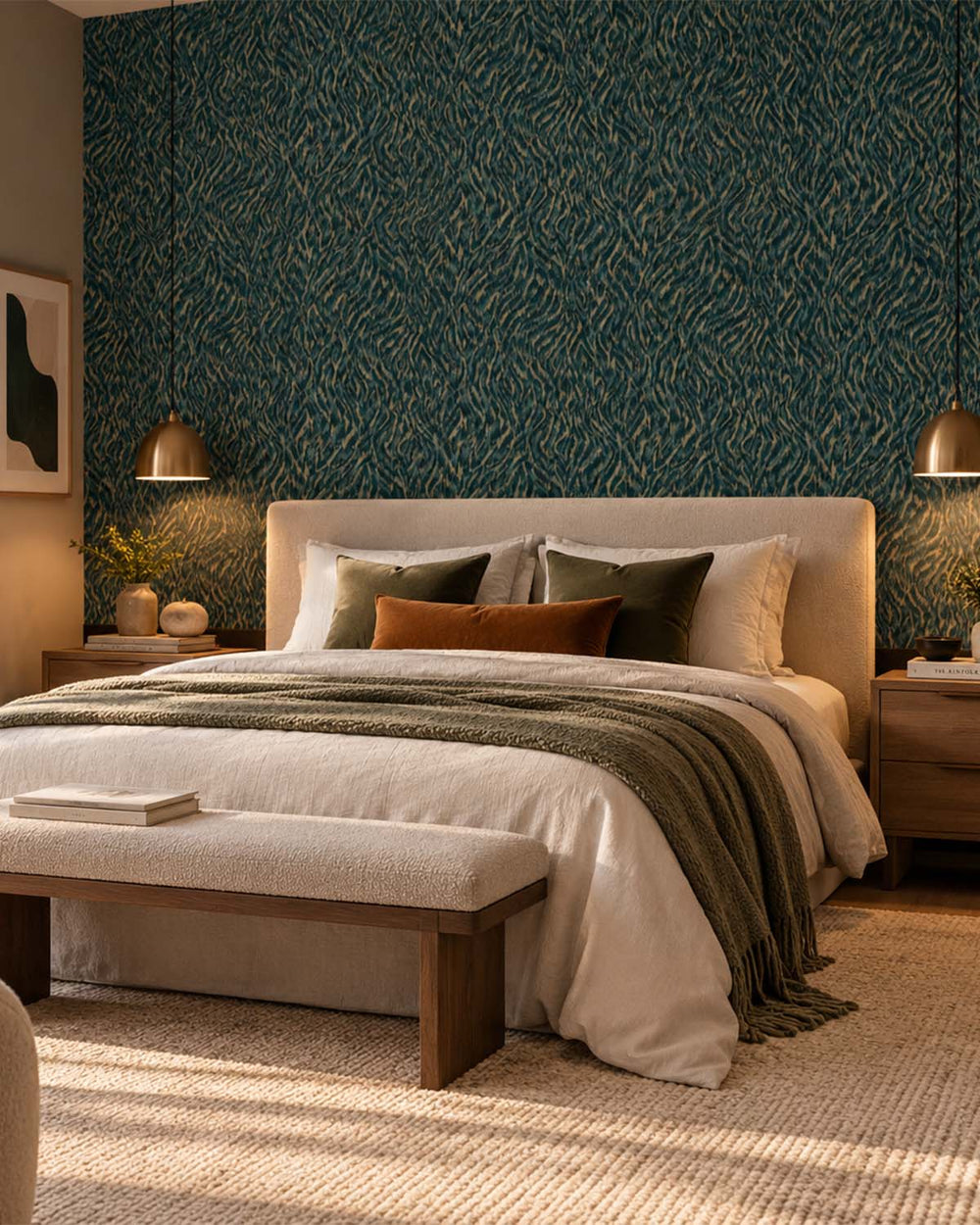 Teal Opulent Zephyr Wallpaper R10688