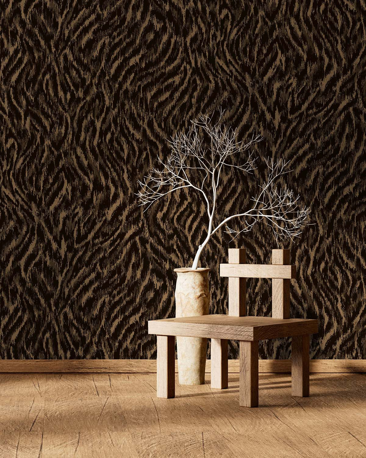 Mocha Opulent Zephyr Wallpaper R10690