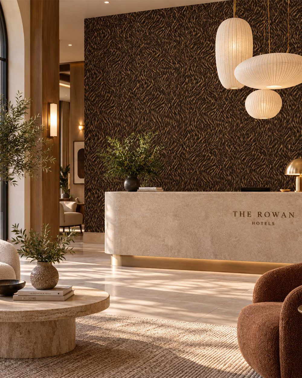 Mocha Opulent Zephyr Wallpaper R10690