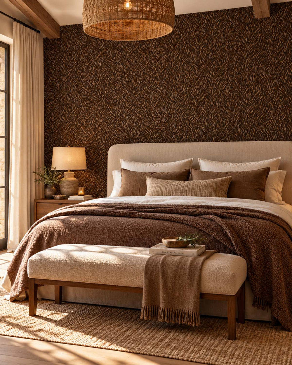 Mocha Opulent Zephyr Wallpaper R10690
